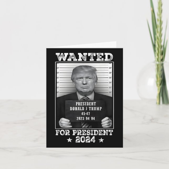 Tarjeta Trump Mug Shot Se Quiere Para Los Ee.Uu. President (Anverso)