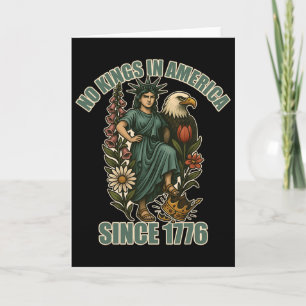 Tarjeta Trump No es rey en América desde 1776 Estatua anti