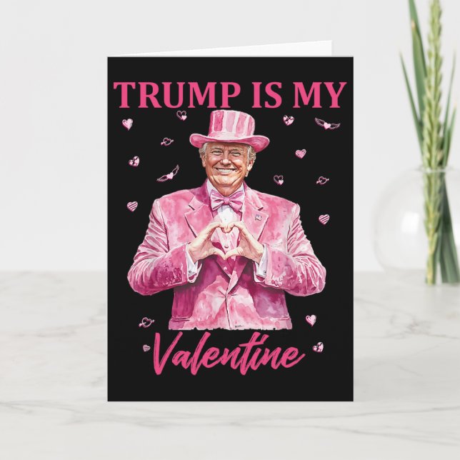 Tarjeta Trump Retro es mi San Valentín Trump Día de San Va (Anverso)