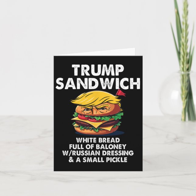 Tarjeta Trump Sandwich Pan Blanco Lleno De Baloney Gracios (Anverso)