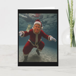 Tarjeta Trump Santa Piscina Espíritu de Navidad Billete de