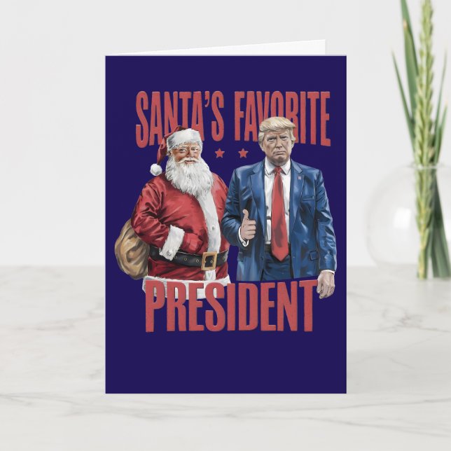 Tarjeta Trump Santa's Favorite President Christmas Card (Anverso)