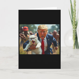 Tarjeta Trump Sosteniendo Gato Vota por Trump Mascotas Par