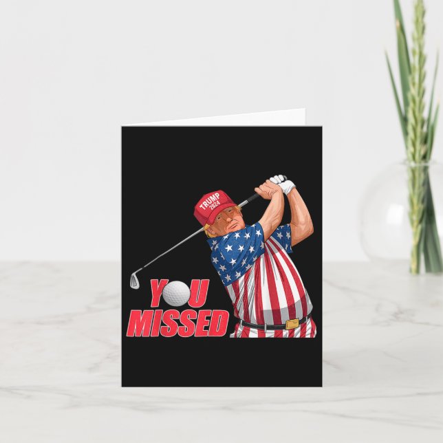 Tarjeta Trump te perdiste divertido golf sombrero rojo (Anverso)
