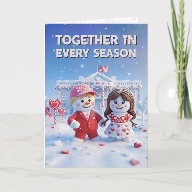 Tarjeta Trump Valentine's Day Card | Snowman Trump USA 250 (Anverso)