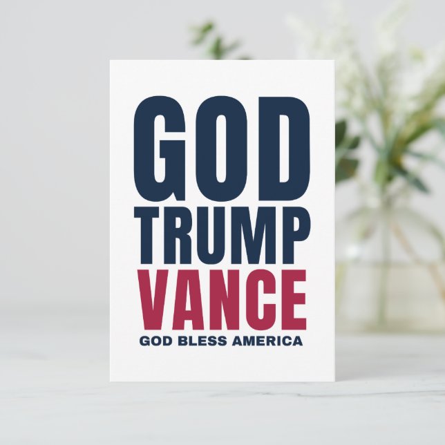 Tarjeta Trump Vance 2024 (Anverso de pie)