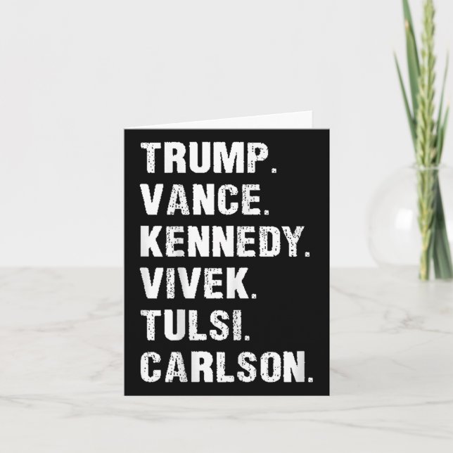 Tarjeta Trump Vance Kennedy Vivek Tulsi Carlson (Anverso)