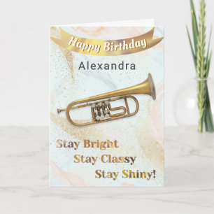 Tarjeta Trumpet Instrumento musical Cumpleaños Personaliza