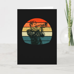 Tarjeta Trumpet Player Music Blaskapelle Jazz Retro