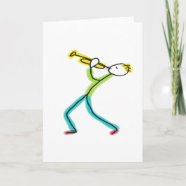 Tarjeta Trumpet Playing Stickman