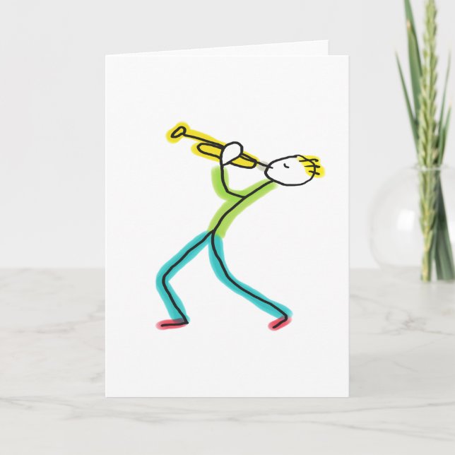 Tarjeta Trumpet Playing Stickman (Anverso)
