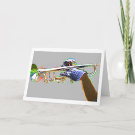 Tarjeta Trumpet Resaltado En Colores Psicodélicos
