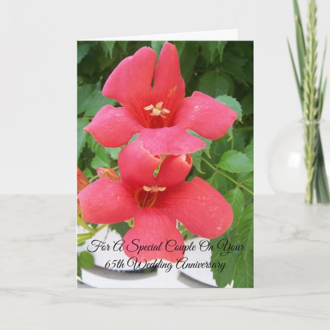 Tarjeta Trumpet Vine Personalizado 65° Aniversario Boda (Anverso)