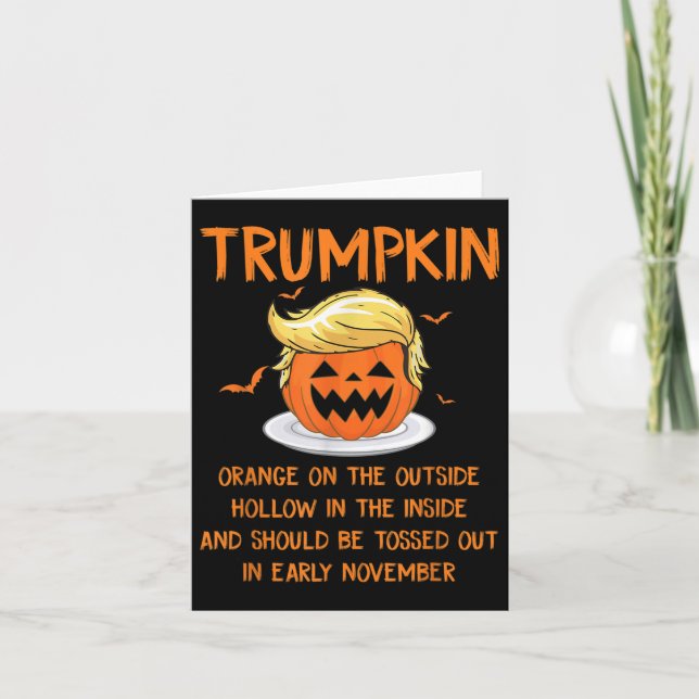 Tarjeta Trumpkin Naranja en la Hallowee antitrump exterior (Anverso)