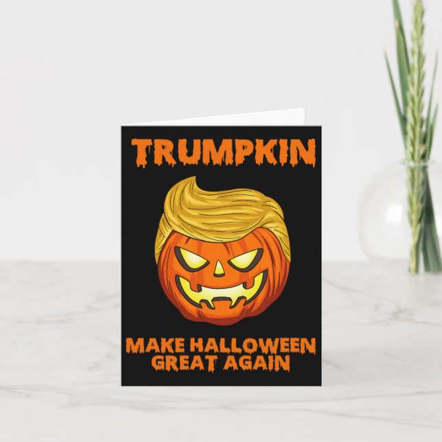 Tarjeta Trumpkin Usa vuelve a hacer que Halloween sea geni (Anverso)