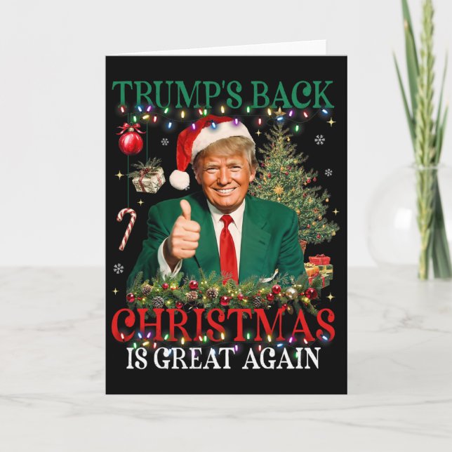 Tarjeta Trump's Ck Christmas Is Great Again Funny Trump Ch (Anverso)