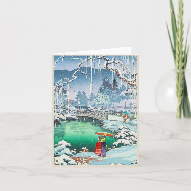 Tarjeta Tsuchiya Koitsu esboza lugares famosos en Japón (Anverso)