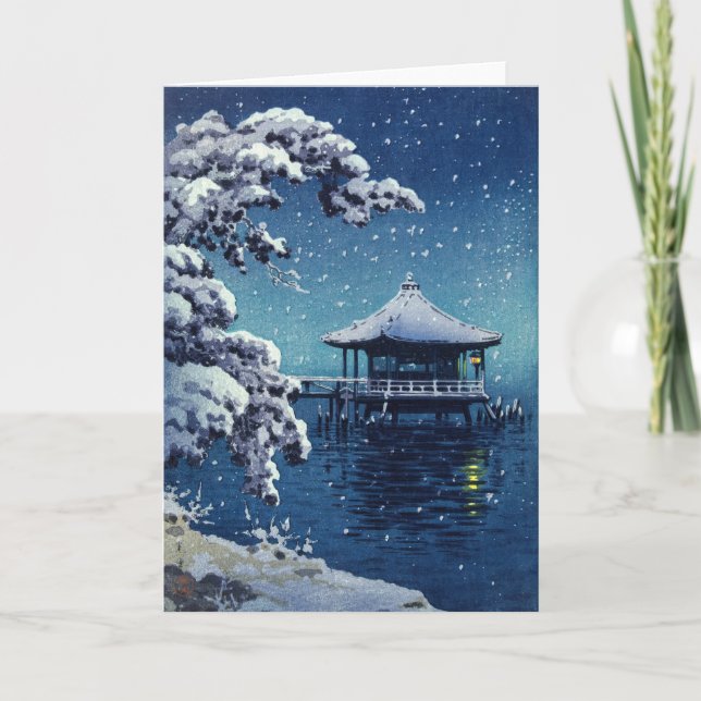 Tarjeta Tsuchiya Koitsu - Nieve en el Ukimido en Katada (Anverso)