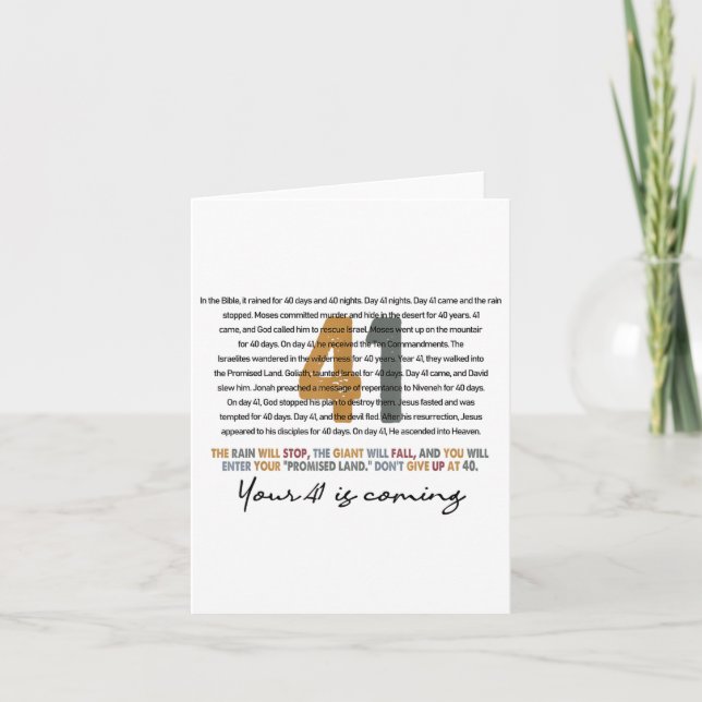 Tarjeta Tu 41 es cristiana de fe de Dios (Anverso)