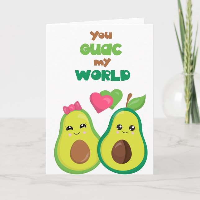 Tarjeta Tú Aguacas mi Mundo Amor Aniversario Aguacate (Anverso)
