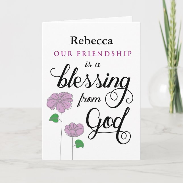 Tarjeta Tu amistad es una bendición de Dios (Anverso)