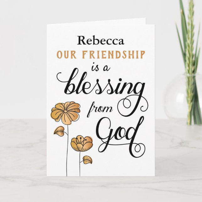 Tarjeta Tu amistad es una bendición de Dios (Anverso)