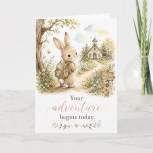 Tarjeta Tu aventura comienza hoy Bunny Regreso a la escuel