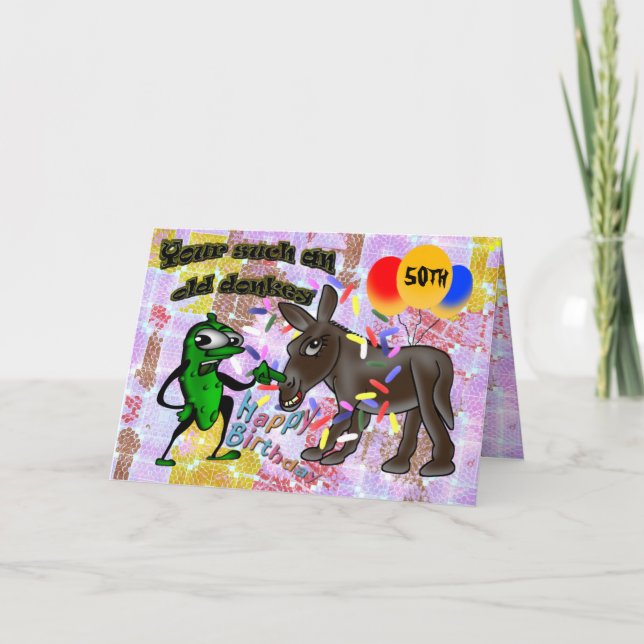 Tarjeta Tu burro tan viejo - Feliz cumpleaños (Anverso)
