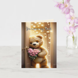 Tarjeta Tú Calientas Mi Corazón - Amor de Oso de Peluche