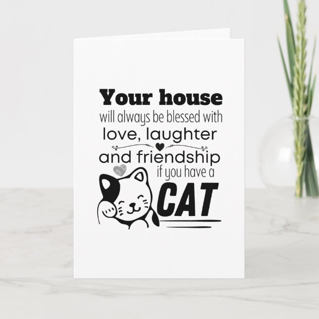 Tarjeta Tu casa siempre será bendecida con amor, (Anverso)