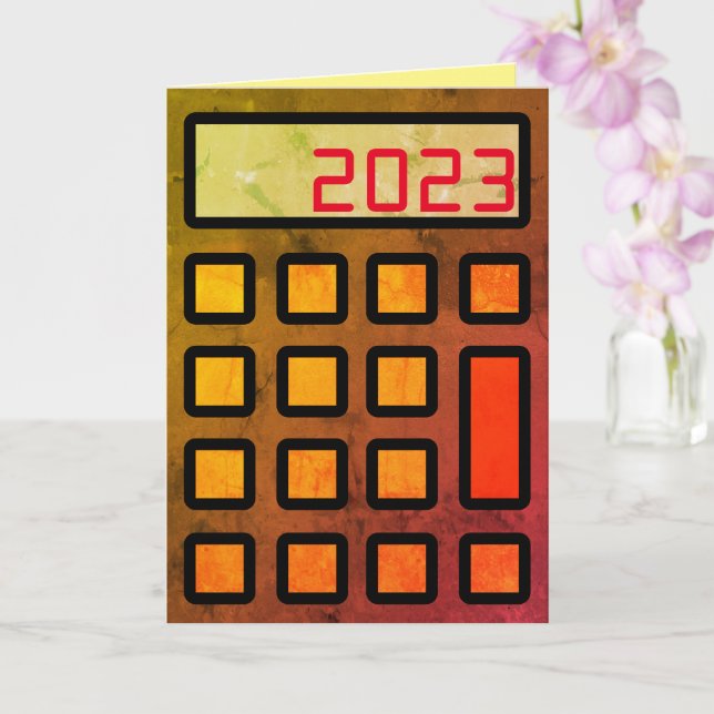 Tarjeta "Tu contable te desea un feliz año nuevo" (Orquídea)