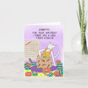Tarjeta Tu cumpleaños feliz del gato personalizado