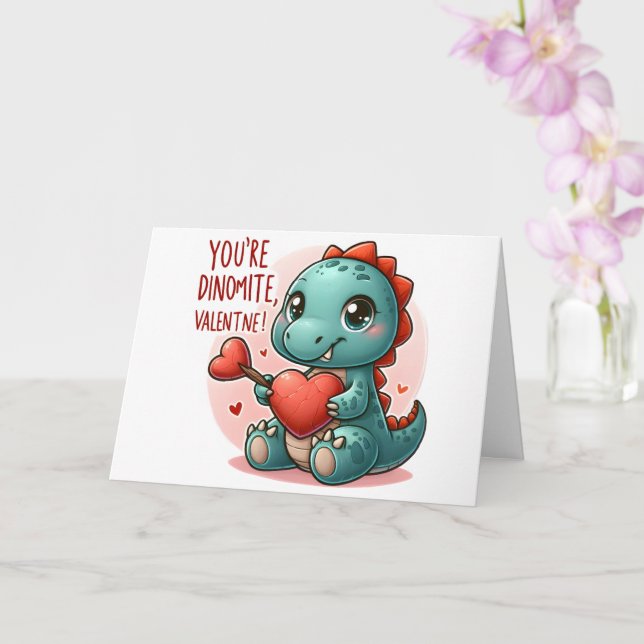 Tarjeta Tu Dinomita Valentine Cute Dinosaur Love (Orquídea)