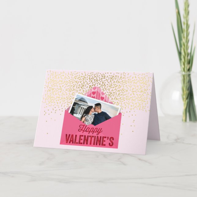 Tarjeta Tu El día de San Valentín fotográfica besó primero (Anverso)