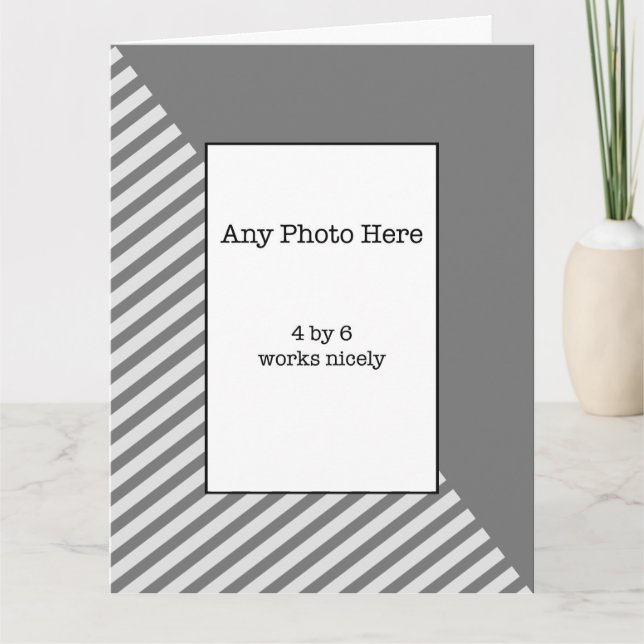 Tarjeta Tu foto en un Día del Padre Gris  (Anverso)