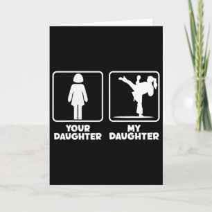 Tarjeta Tu hija mi hija luchadora de karate artista marcia