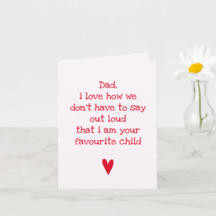 Tarjeta Tu hijo favorito - Frase divertida Día del Padre