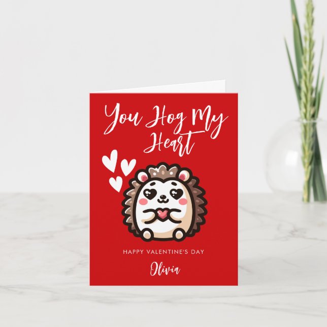 Tarjeta Tú Hog My Heart | Día de San Valentín con juego de (Anverso)