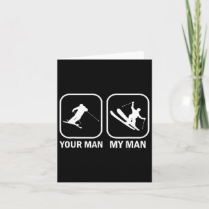 Tarjeta Tu Hombre Mi Hombre Divertido Biatleta Esquiando S