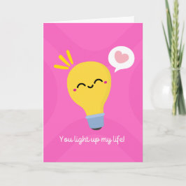 Tarjeta Tú iluminas mi vida bombilla linda