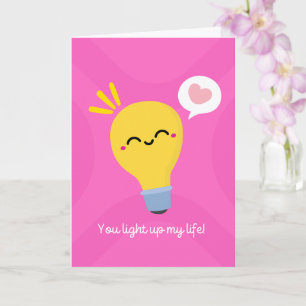 Tarjeta Tú iluminas mi vida bombilla linda