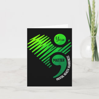 Tarjeta Tú Importas Corazón Verde Punto y Coma Salud Menta