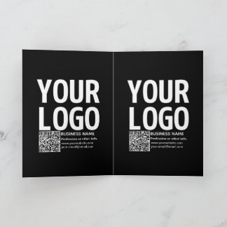 Tarjeta Tu logotipo con código QR editable y texto