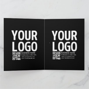 Tarjeta Tu logotipo con código QR editable y texto