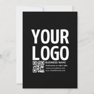 Tarjeta Tu logotipo con código QR editable y texto