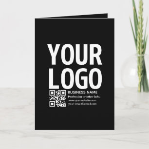 Tarjeta Tu logotipo con código QR editable y texto 