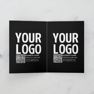 Tarjeta Tu logotipo con código QR editable y texto