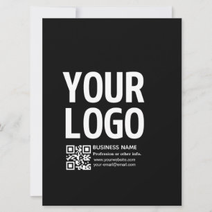 Tarjeta Tu logotipo con código QR editable y texto