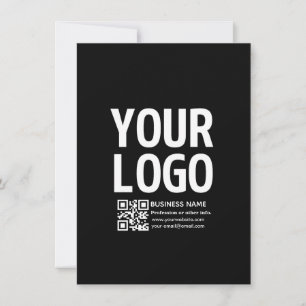 Tarjeta Tu logotipo con código QR editable y texto