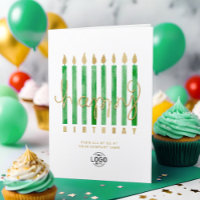 Tu logotipo "Green Candles Business Happy Birday"